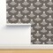 Block Print Floral Tulip Traditional Bohemian Ikat Gray Brown Neutral Custom Removable Wallpaper by Spoonflower Peel & Stick Wallpaper 2FT Wide